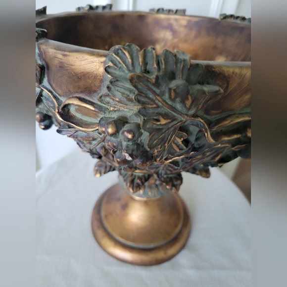 Decorative Bowl, wooden painted bronze and green - Picture 5 of 5